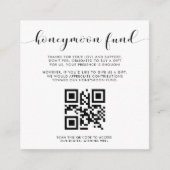 Elegant zwart-wit Honeymoon code QR Informatiekaartje (Voorkant)