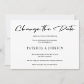 Elegant zwart-wit huwelijk verandert de datum save the date (Voorkant)