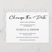 Elegant zwart-wit huwelijk verandert de datum save the date (Voorkant / Achterkant)