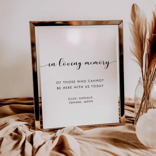 Elegant zwart-wit in liefdevol geheugenteken poster