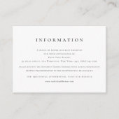 Elegant Zwart Wit Informatie Bruiloft Informatiekaartje (Voorkant)