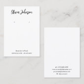 Elegant zwart-wit juwelen oorscherm visitekaartje (Voorkant / Achterkant)