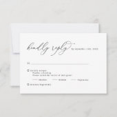 Elegant Zwart Wit Kalligrafie Bruiloft RSVP Kaart (Voorkant)