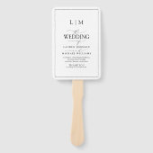 Elegant zwart-wit kalligrafie monogram programma handwaaier (Voorkant)