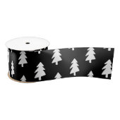 Elegant zwart-wit kerstboompatroon lint (Spoel)