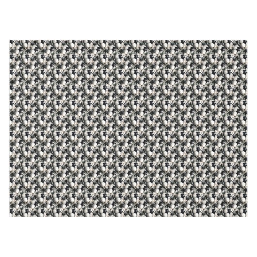 Elegant zwart wit Kerstmis ornament patroon Tafelkleed (Voorkant (Horizontaal))
