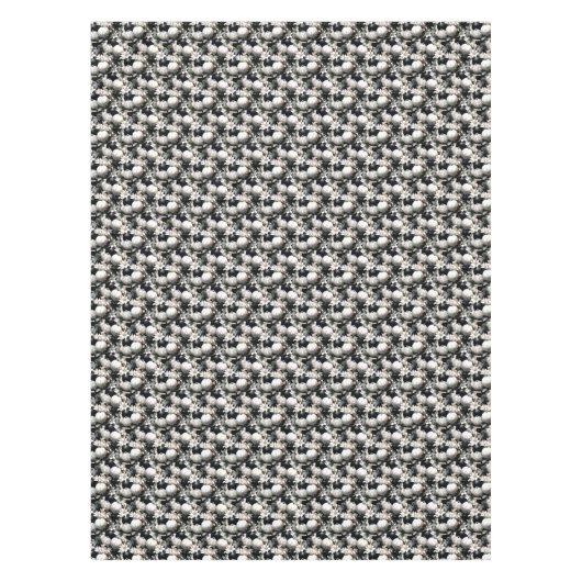 Elegant zwart wit Kerstmis ornament patroon Tafelkleed (Voorkant)