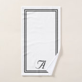 Elegant zwart-wit klassiek monogram bad handdoek (Handdoek)