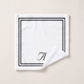 Elegant zwart-wit klassiek monogram bad handdoek (Wasdoekje)