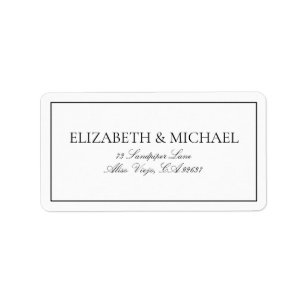 Elegant zwart-wit, klassiek scriptadres etiket