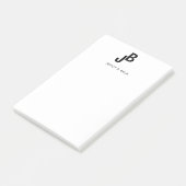 Elegant zwart-wit koppelmonogram post-it® notes (Schuin)