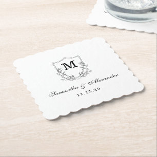 Elegant zwart & wit kuifje kartonnen onderzetters