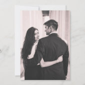 Elegant zwart & wit kuifje save the date (Achterkant)