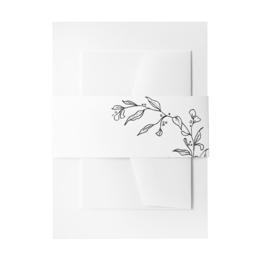 Elegant zwart & wit kuifje uitnodigingen wikkel (Voorkant Voorbeeld)