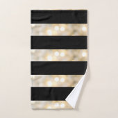 Elegant zwart-wit lampjes stripes moderne afbeeldi bad handdoek (Handdoek)