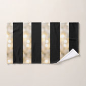 Elegant zwart-wit lampjes stripes moderne afbeeldi bad handdoek (Handdoek)