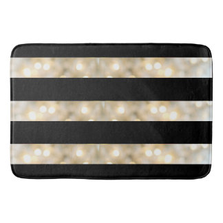 Elegant zwart-wit lampjes stripes moderne afbeeldi badmat