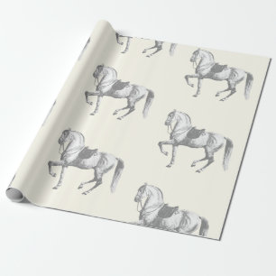 Elegant  Zwart Wit Lipizzaner Paard Cadeaupapier