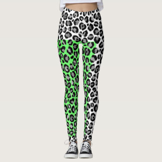 Elegant Zwart Wit Luipaard Dierenprint Leggings