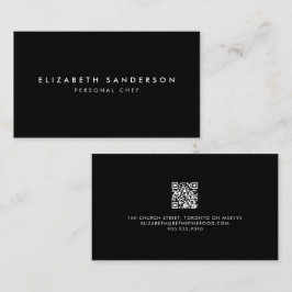 Elegant zwart-wit luxe Minimale QR-CODE Busin Visitekaartje