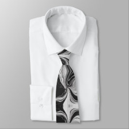 Elegant zwart-wit marmer stropdas