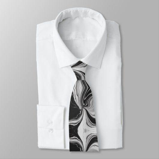 Elegant zwart-wit marmer stropdas (Gebonden)