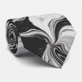 Elegant zwart-wit marmer stropdas (Opgerold)