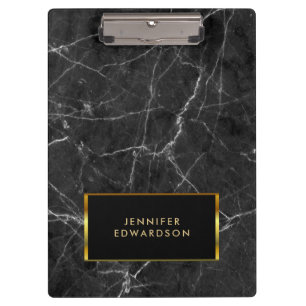 Elegant zwart wit marmerpatroon professioneel klembord