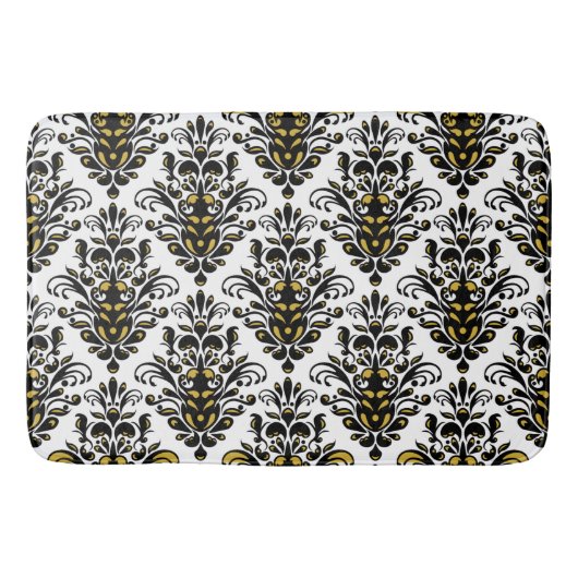 Elegant zwart-wit met aanraking van gouddemper badmat (Voorkant)
