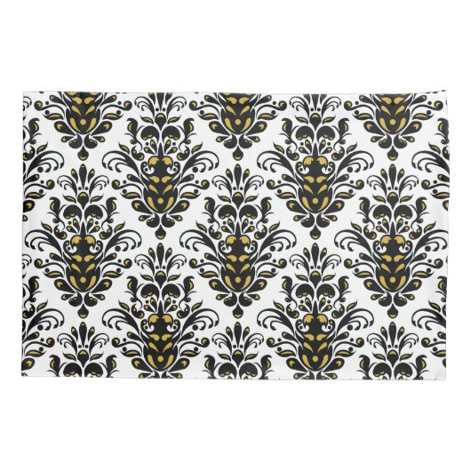 Elegant zwart-wit met aanraking van gouddemper kussensloop (Achterkant-Links)