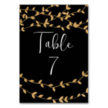 Elegant zwart-wit met gouden bladeren bruiloft