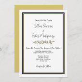 Elegant zwart-wit, met gouden bruiloft kaart (Voorkant / Achterkant)