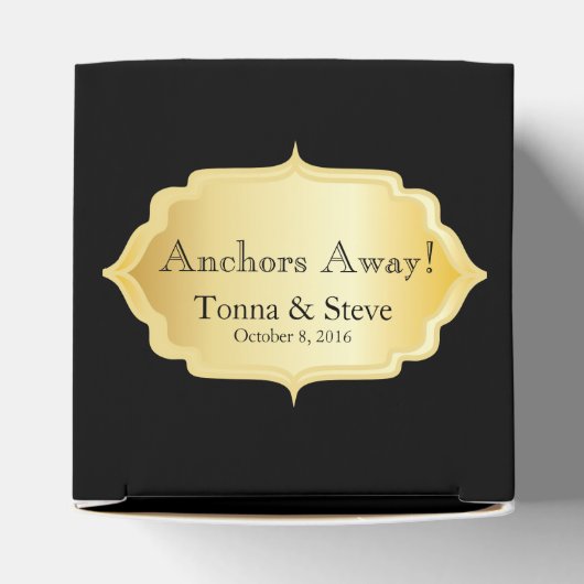 Elegant zwart-wit met gouden Confetti Stippen Bedankdoosjes (Bovenkant)