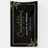 Elegant zwart-wit, met gouden weddenschappen spandoek (Verticaal)