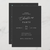Elegant zwart-wit minimalistisch kerstfeest kaart (Voorkant / Achterkant)