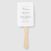 Elegant zwart-wit minimalistisch trouwprogramma handwaaier (Voorkant)