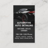 Elegant Zwart Wit Mobiel Auto Wassen QR Code Visitekaartje (Voorkant)