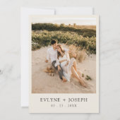 Elegant Zwart & Wit Modern Chique Foto Bruiloft Kaart (Achterkant)