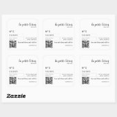 Elegant Zwart & Wit Modern Cosmetisch Flessenetike Vierkante Sticker (Vel)