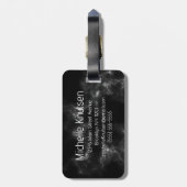 Elegant zwart-wit | Modern Monogram Custom Bagagelabel (Achterkant verticaal)