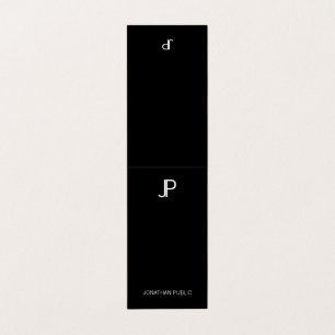 Elegant Zwart-wit Modern Monogram Eenvoudig Visitekaartjes