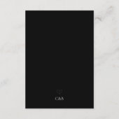 Elegant Zwart-Wit Modern Script Bruiloft RSVP Informatiekaartje (Achterkant)