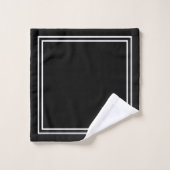 Elegant zwart-wit monogram bad handdoek (Wasdoekje)