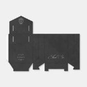 Elegant Zwart & Wit Monogram Dank u Favor Box Bedankdoosjes (Uitgevouwen)