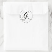 Elegant zwart-wit monogram G Ronde Sticker (Tas)