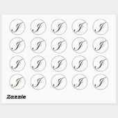 Elegant zwart-wit monogram I Ronde Sticker (Vel)