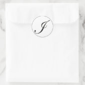 Elegant zwart-wit monogram I Ronde Sticker (Tas)