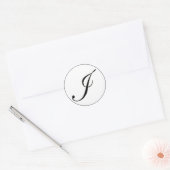 Elegant zwart-wit monogram I Ronde Sticker (Envelop)