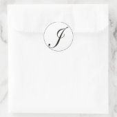 Elegant zwart-wit monogram J Ronde Sticker (Tas)