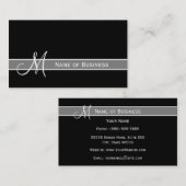 Elegant zwart-wit monogram met naam visitekaartje (Voorkant / Achterkant)